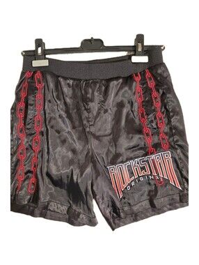 rockstar original Shorts Black With Red Chain Graphic Waist 28 Sz M (14)